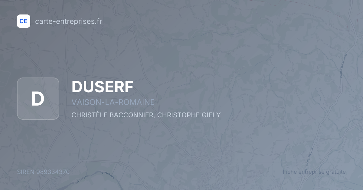 DUSERF — 989334370 — fiche entreprise