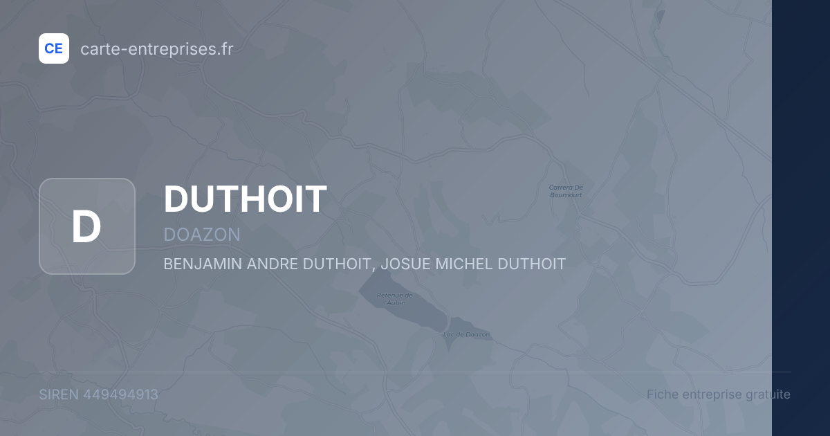DUTHOIT — 449494913 — fiche entreprise