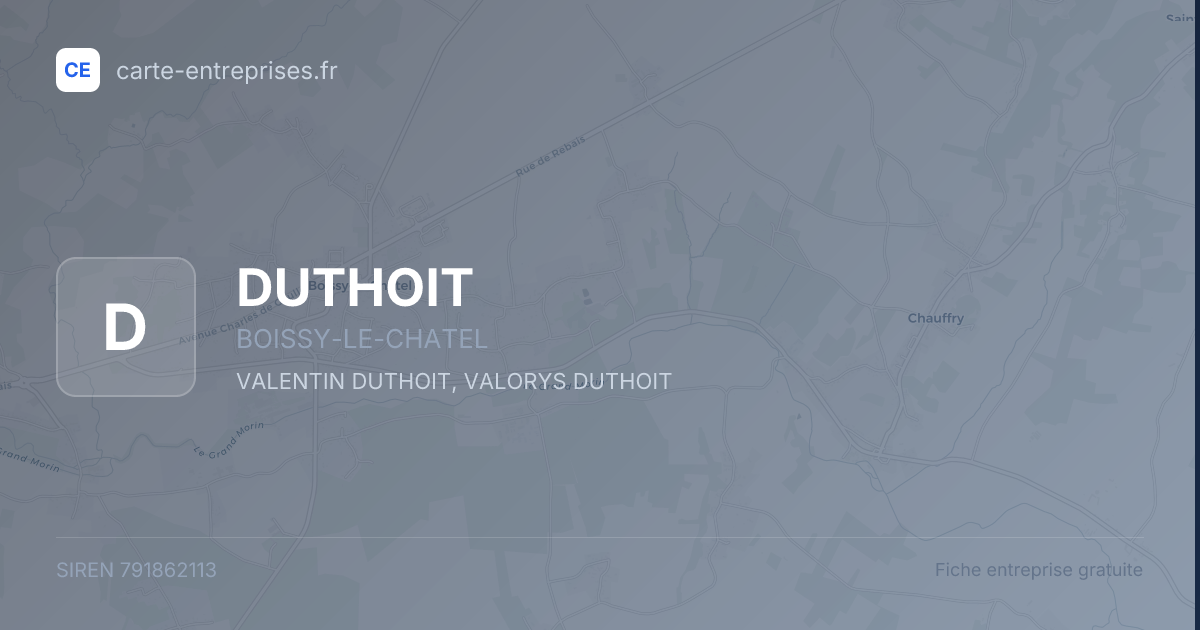 DUTHOIT — 791862113 — fiche entreprise