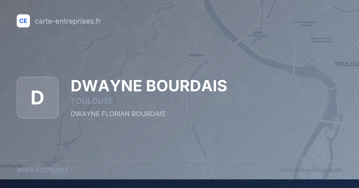 DWAYNE BOURDAIS — 820762953 — fiche entreprise