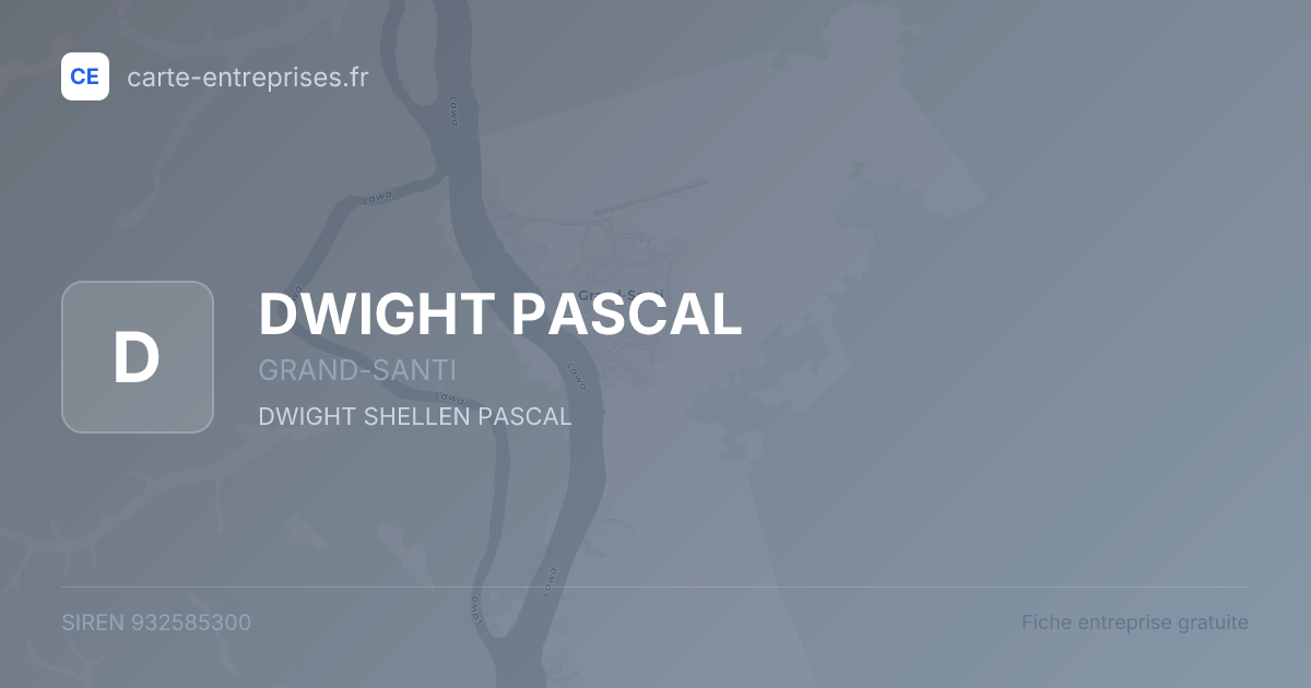 DWIGHT PASCAL — 932585300 — fiche entreprise