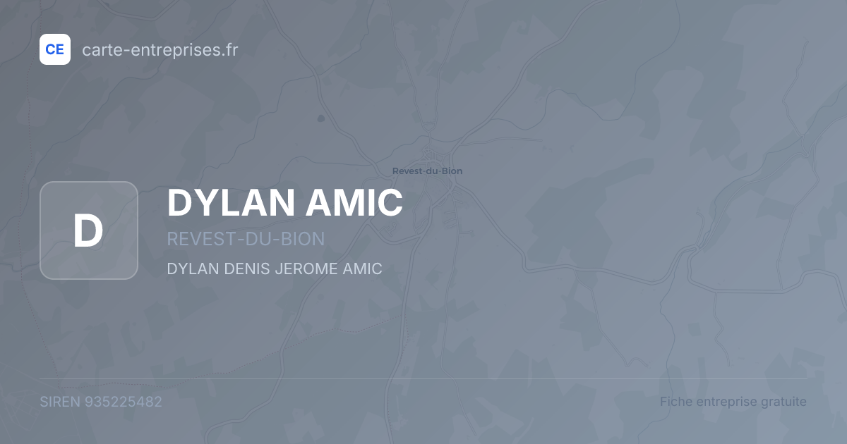 DYLAN AMIC — 935225482 — fiche entreprise
