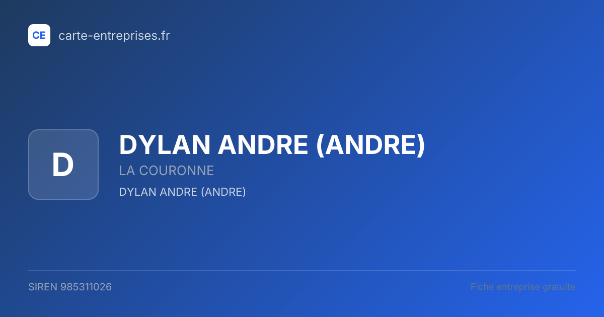 DYLAN ANDRE (ANDRE) — 985311026 — fiche entreprise