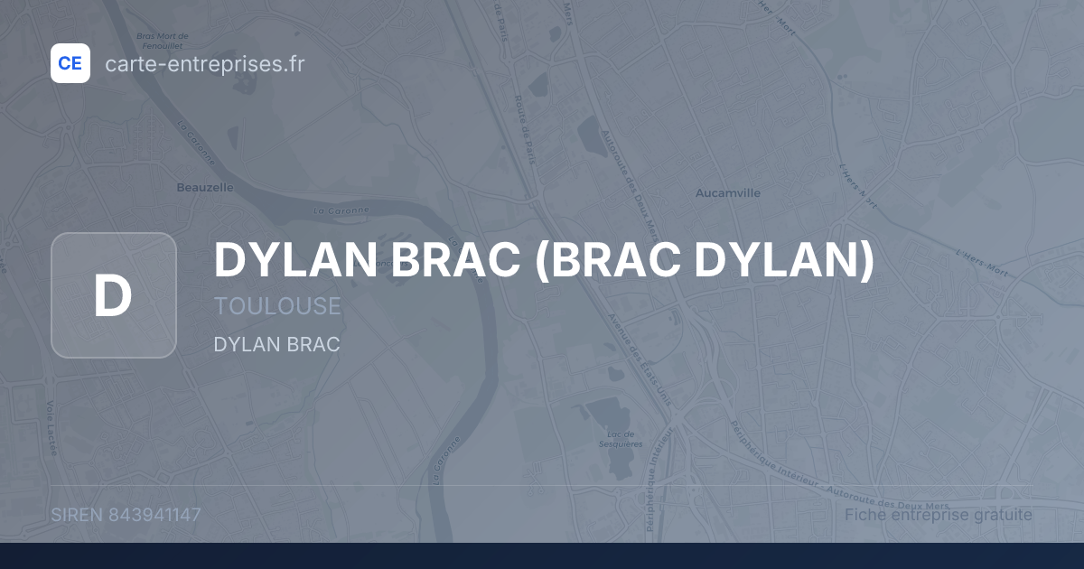 DYLAN BRAC (BRAC DYLAN) — 843941147 — fiche entreprise