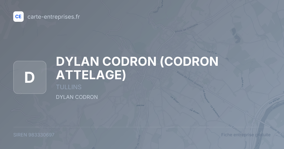 DYLAN CODRON (CODRON ATTELAGE) — 983330697 — fiche entreprise