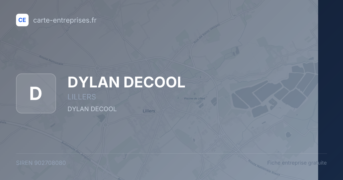 DYLAN DECOOL — 902708080 — fiche entreprise