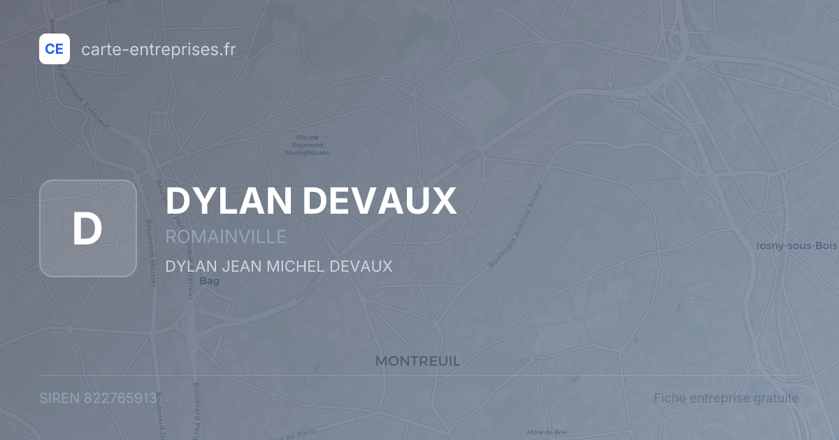 DYLAN DEVAUX — 822765913 — fiche entreprise