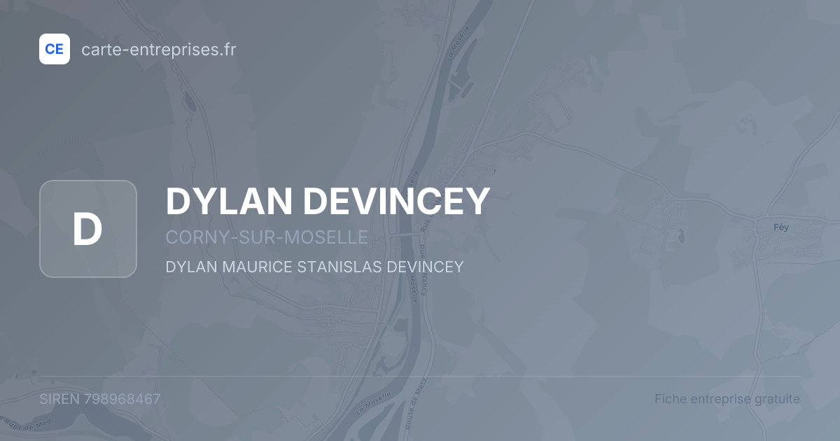 DYLAN DEVINCEY — 798968467 — fiche entreprise