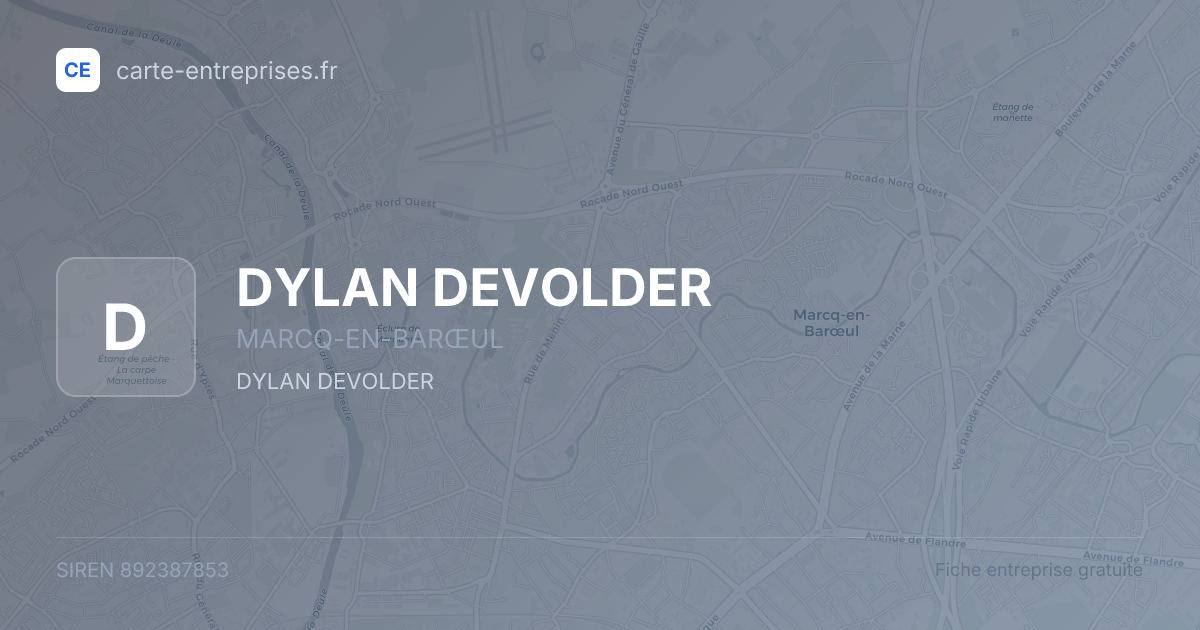 DYLAN DEVOLDER — 892387853 — fiche entreprise