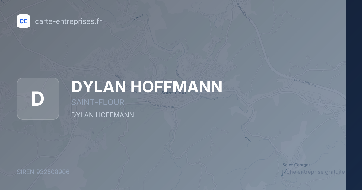 DYLAN HOFFMANN — 932508906 — fiche entreprise