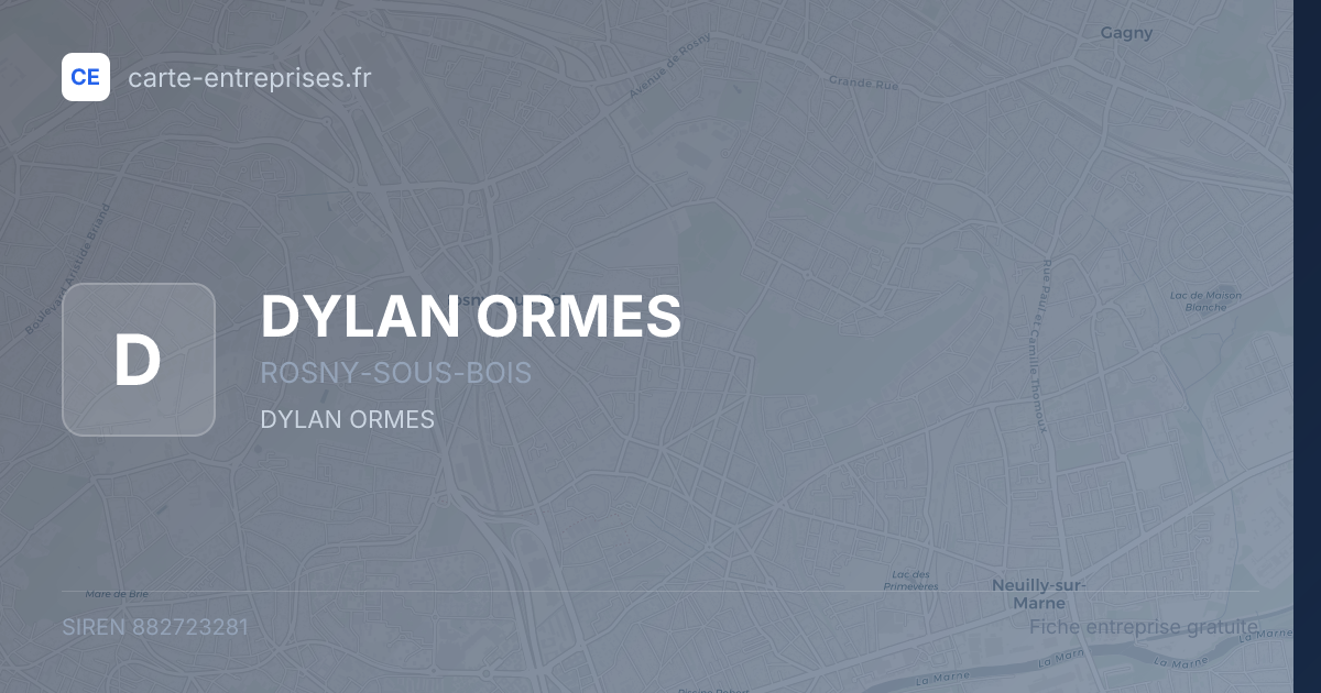 DYLAN ORMES — 882723281 — fiche entreprise