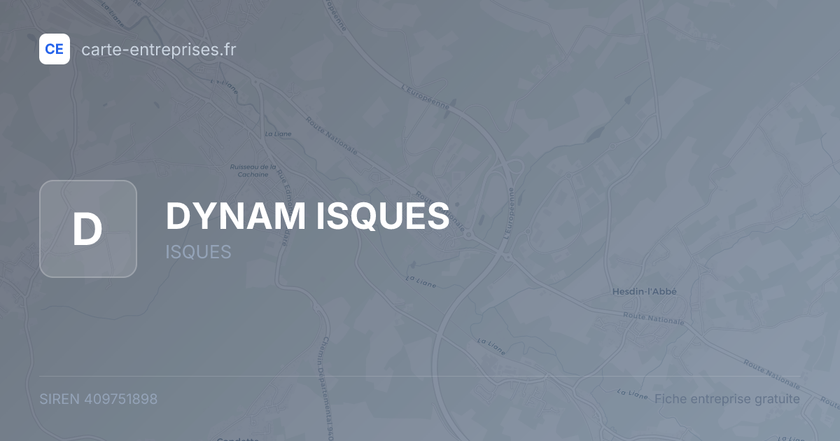 DYNAM ISQUES — 409751898 — fiche entreprise