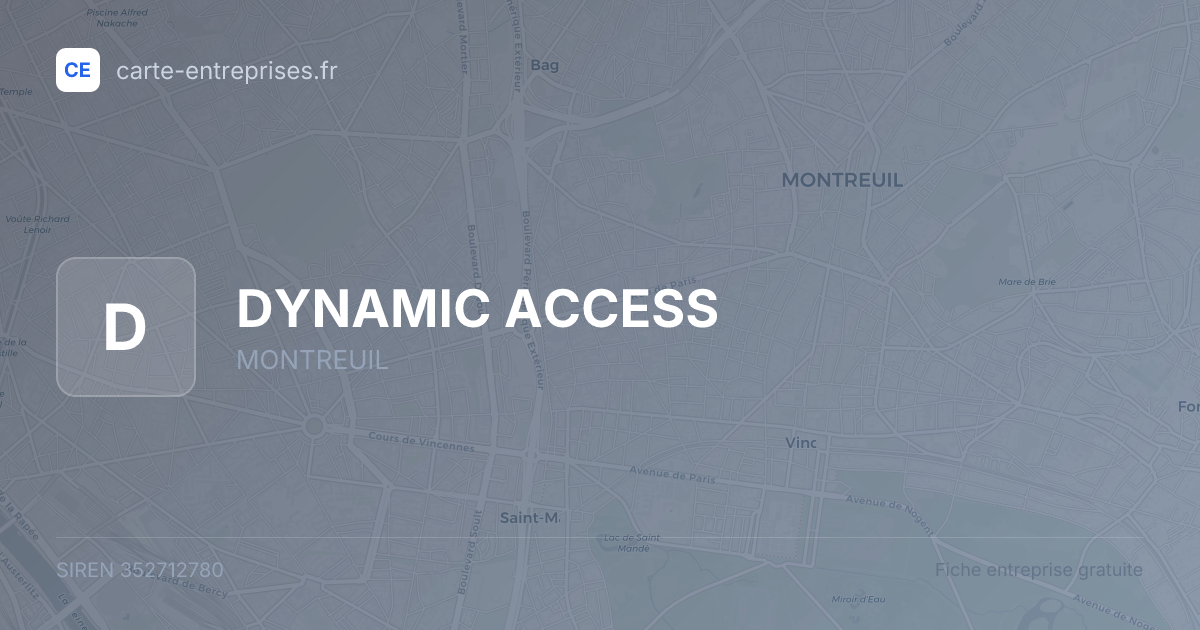DYNAMIC ACCESS — 352712780 — fiche entreprise