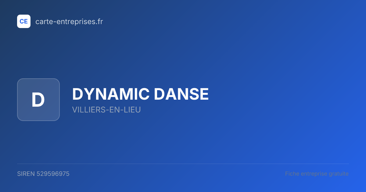 DYNAMIC DANSE — 529596975 — fiche entreprise