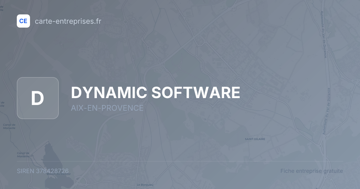 DYNAMIC SOFTWARE — 378428726 — fiche entreprise