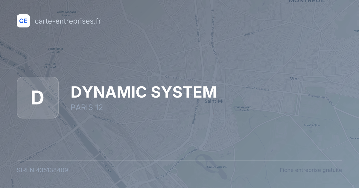 DYNAMIC SYSTEM — 435138409 — fiche entreprise