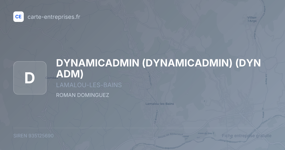 DYNAMICADMIN (DYNAMICADMIN) (DYN ADM) — 935125690 — fiche entreprise
