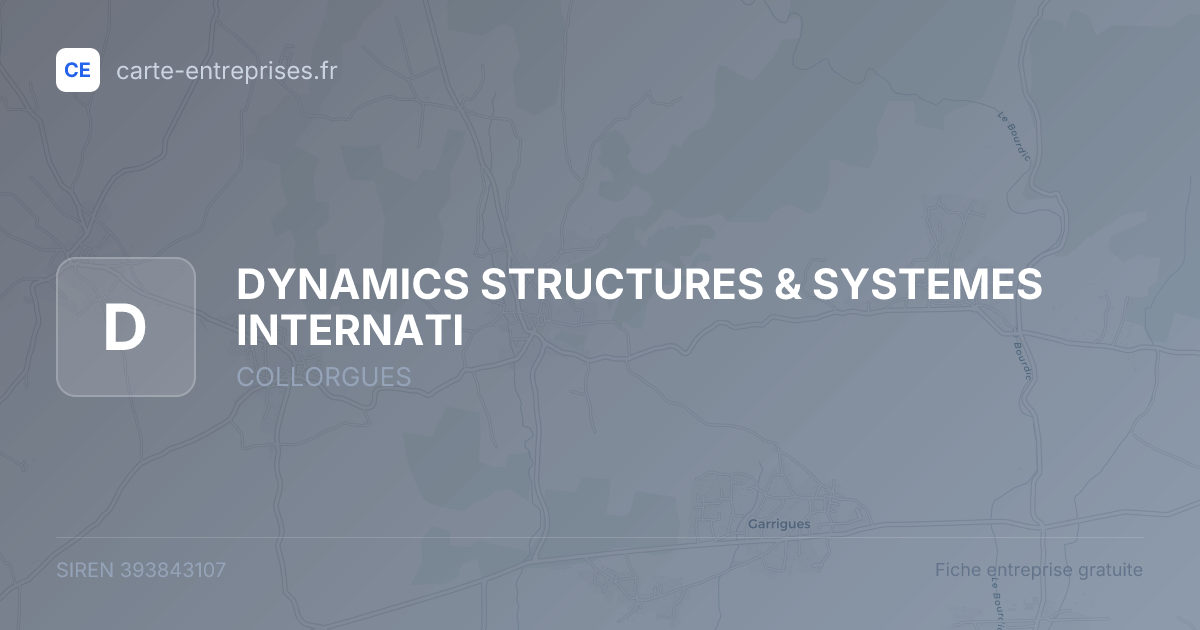 DYNAMICS STRUCTURES & SYSTEMES INTERNATI — 393843107 — fiche entreprise