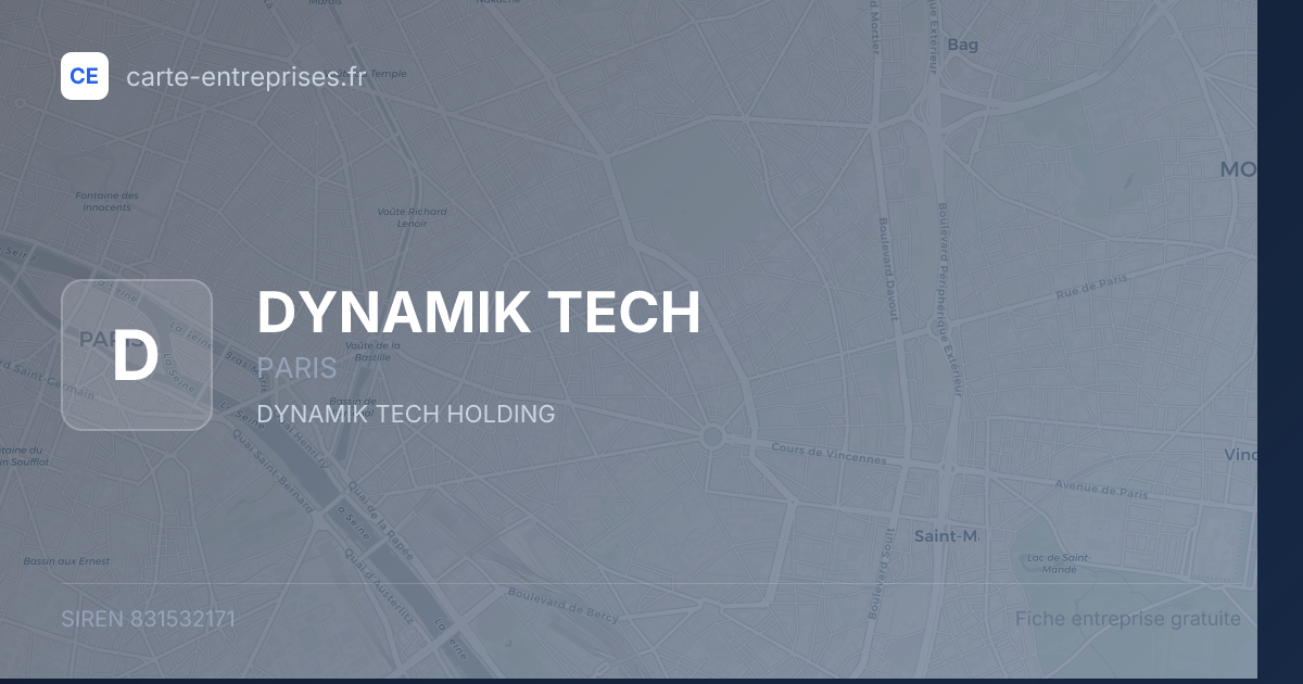 DYNAMIK TECH — 831532171 — fiche entreprise
