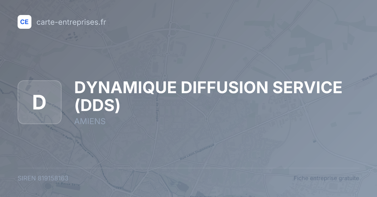 DYNAMIQUE DIFFUSION SERVICE (DDS) — 819158163 — fiche entreprise