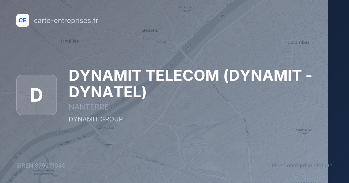 DYNAMIT TELECOM (DYNAMIT - DYNATEL) — 879271948 — fiche entreprise