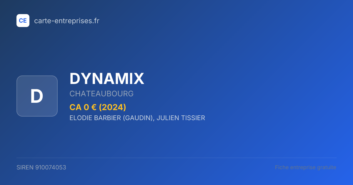 DYNAMIX — 910074053 — fiche entreprise
