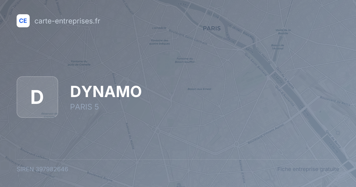 DYNAMO — 397982646 — fiche entreprise