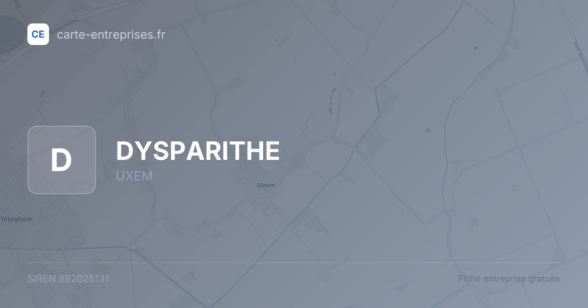DYSPARITHE — 892025131 — fiche entreprise