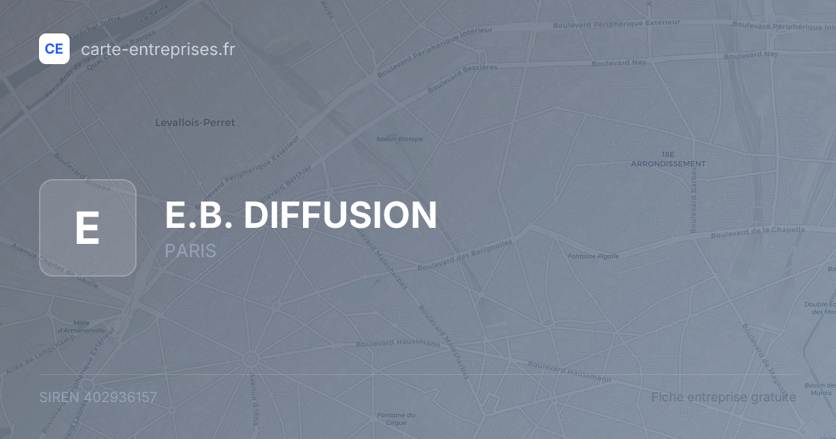 E.B. DIFFUSION — 402936157 — fiche entreprise