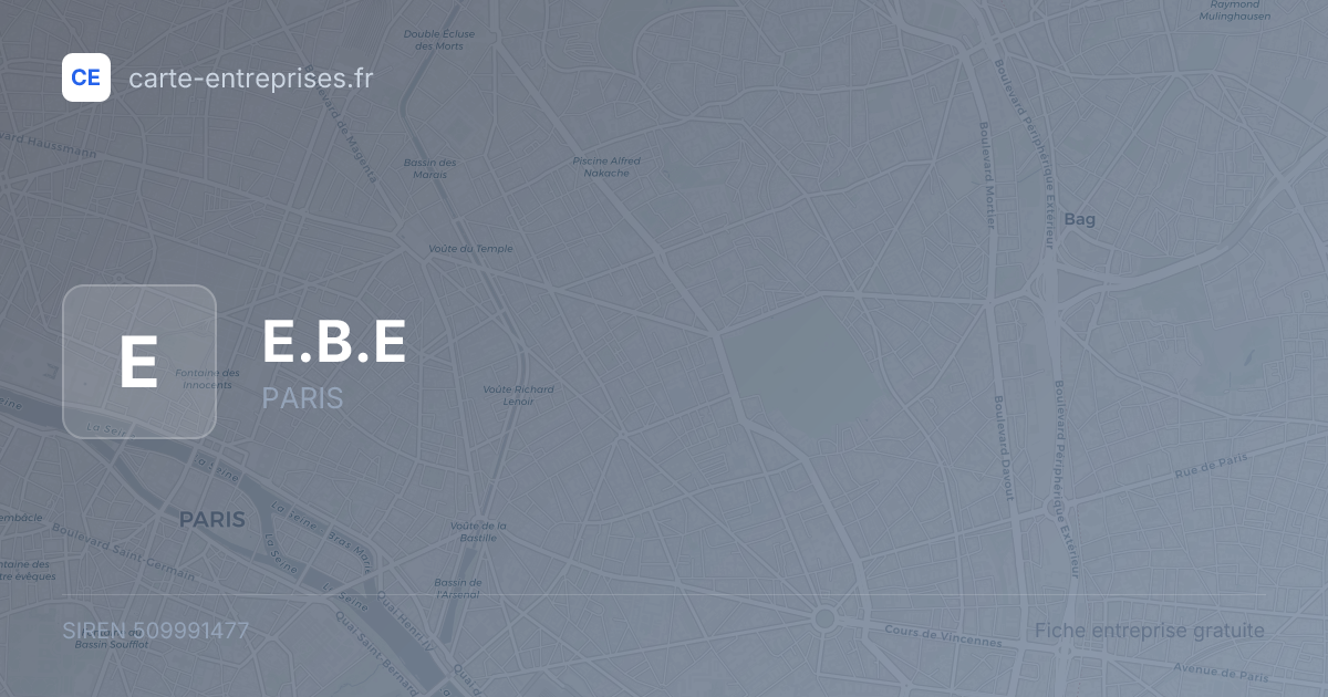 E.B.E — 509991477 — fiche entreprise