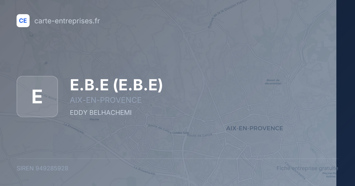 E.B.E — 949285928 — fiche entreprise