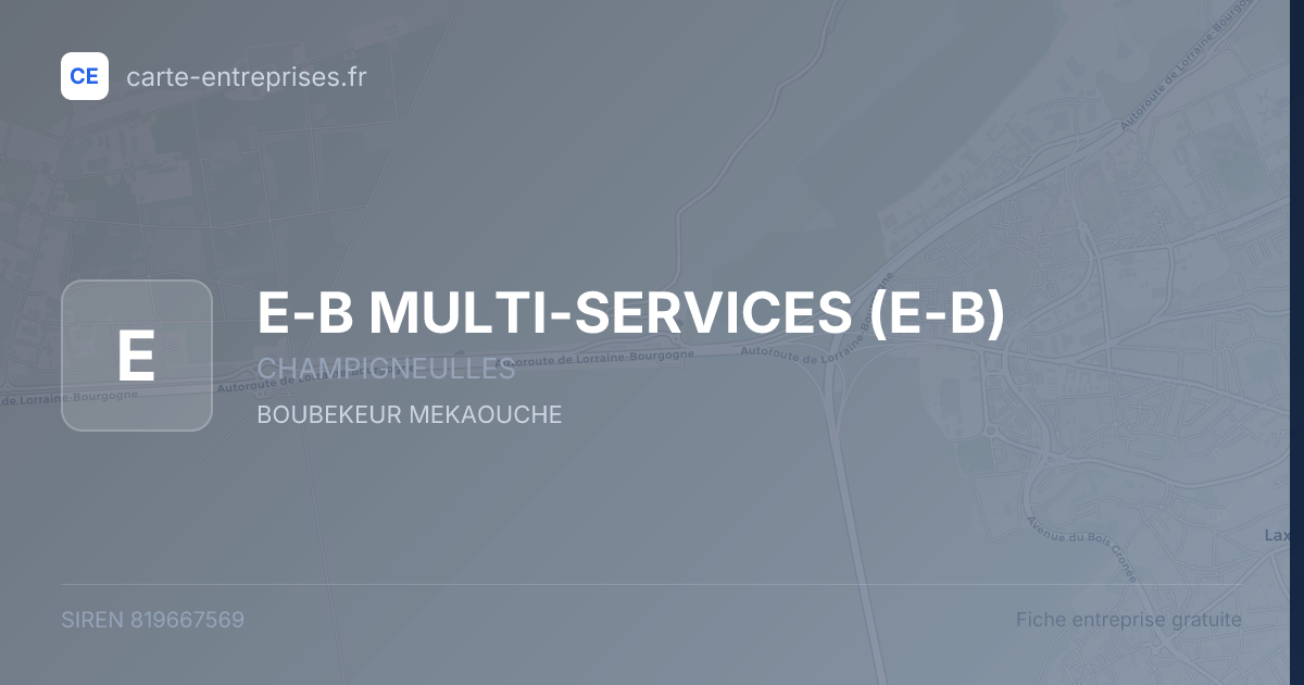 E-B MULTI-SERVICES (E-B) — 819667569 — fiche entreprise