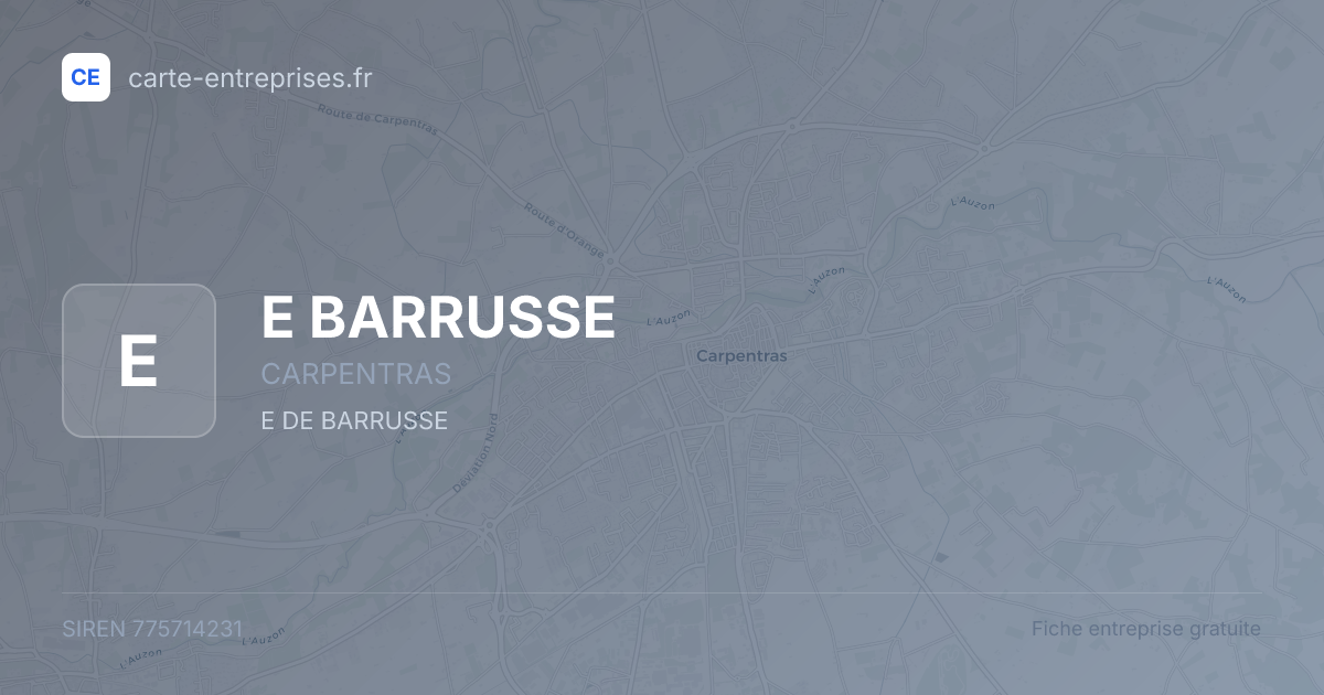 E BARRUSSE — 775714231 — fiche entreprise