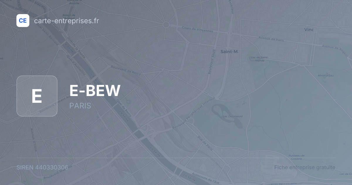 E-BEW — 440330306 — fiche entreprise