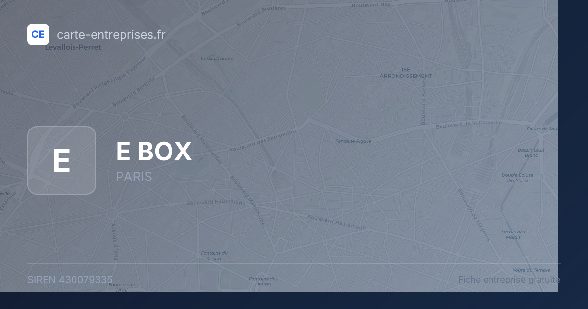 E BOX — 430079335 — fiche entreprise