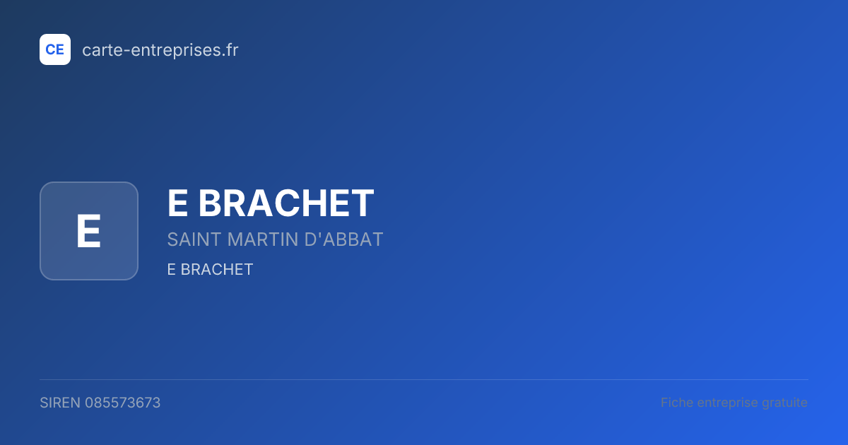 E BRACHET — 085573673 — fiche entreprise