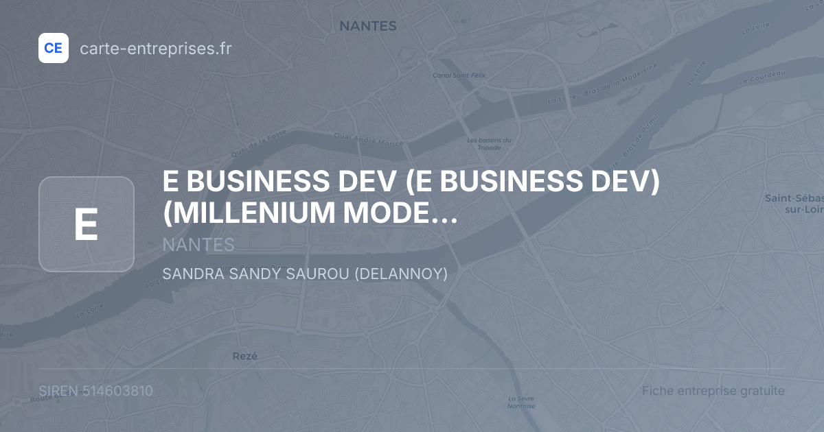 E BUSINESS DEV (E BUSINESS DEV) (MILLENIUM MODELISME) — 514603810 — fiche entreprise