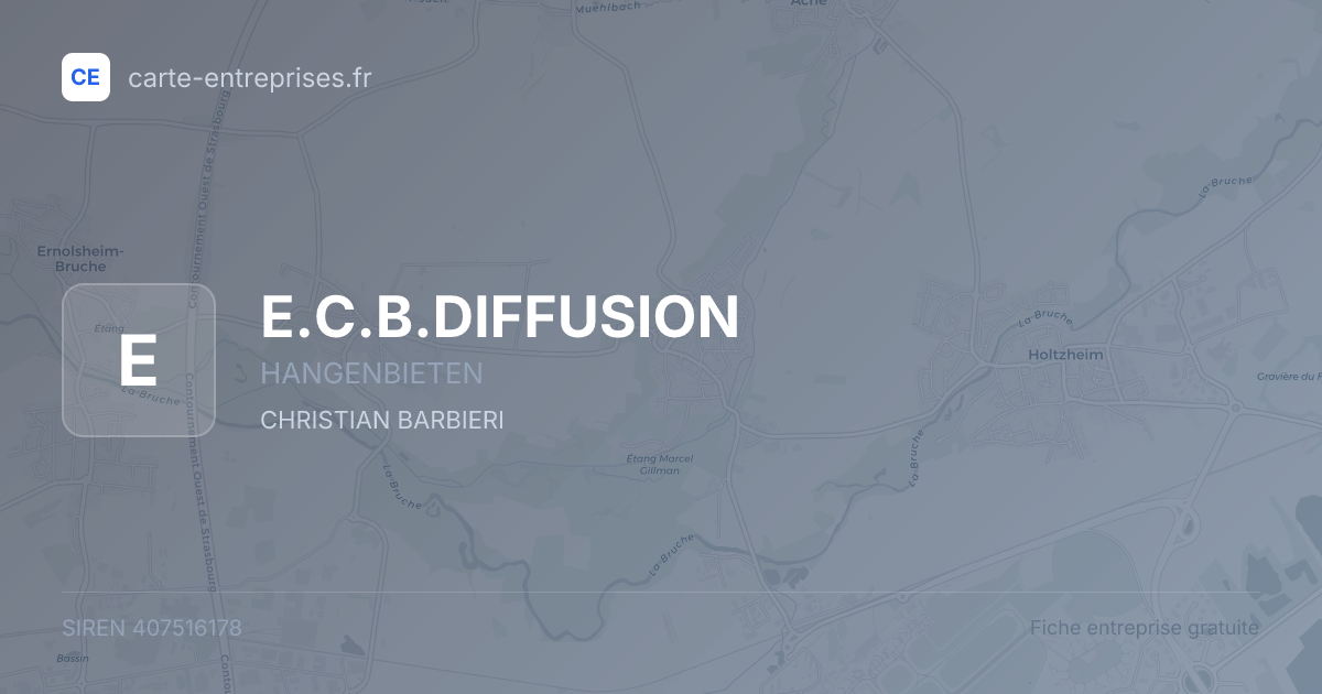 E.C.B.DIFFUSION — 407516178 — fiche entreprise