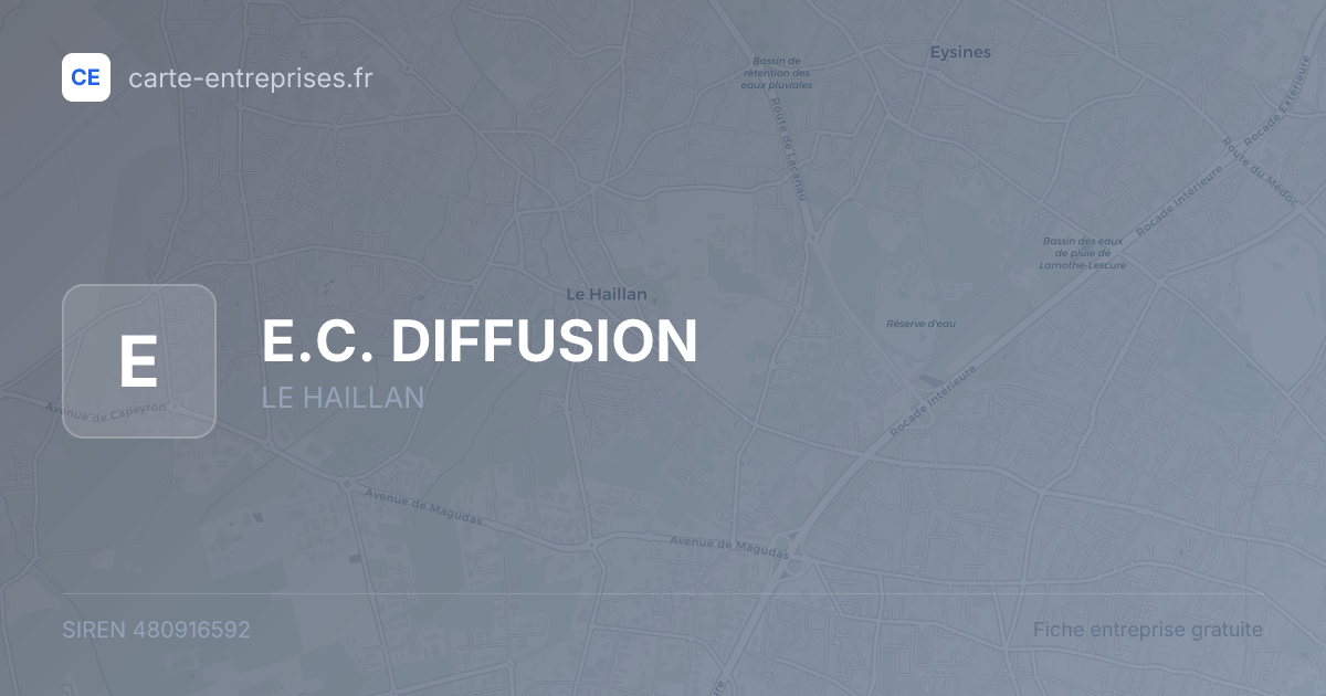 E.C. DIFFUSION — 480916592 — fiche entreprise