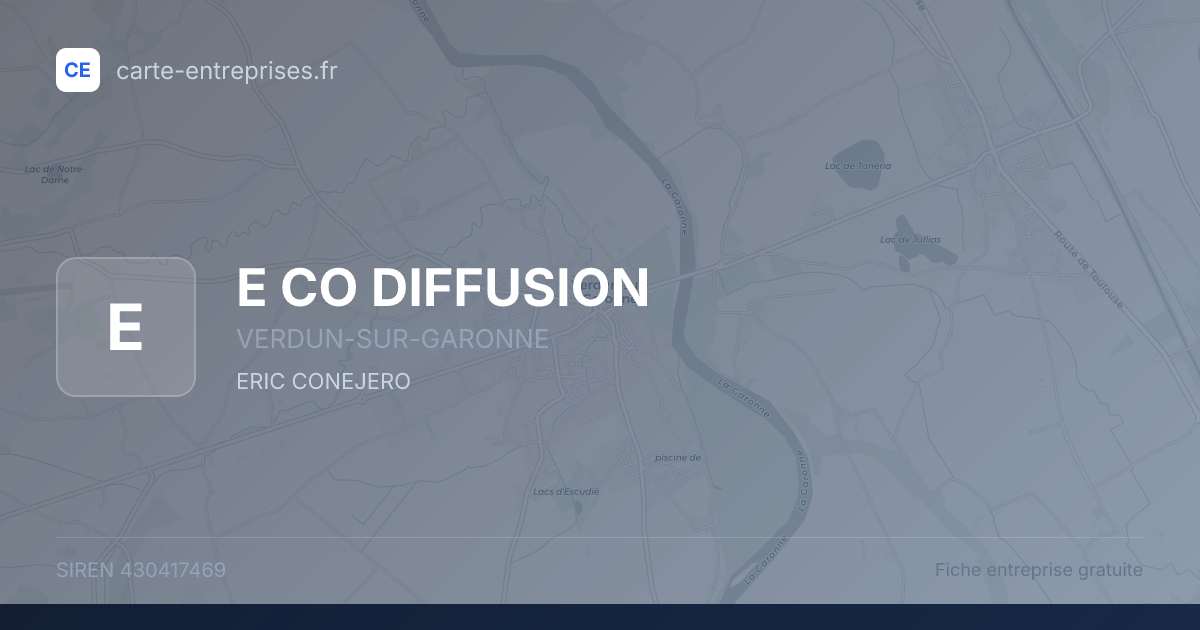 E CO DIFFUSION — 430417469 — fiche entreprise