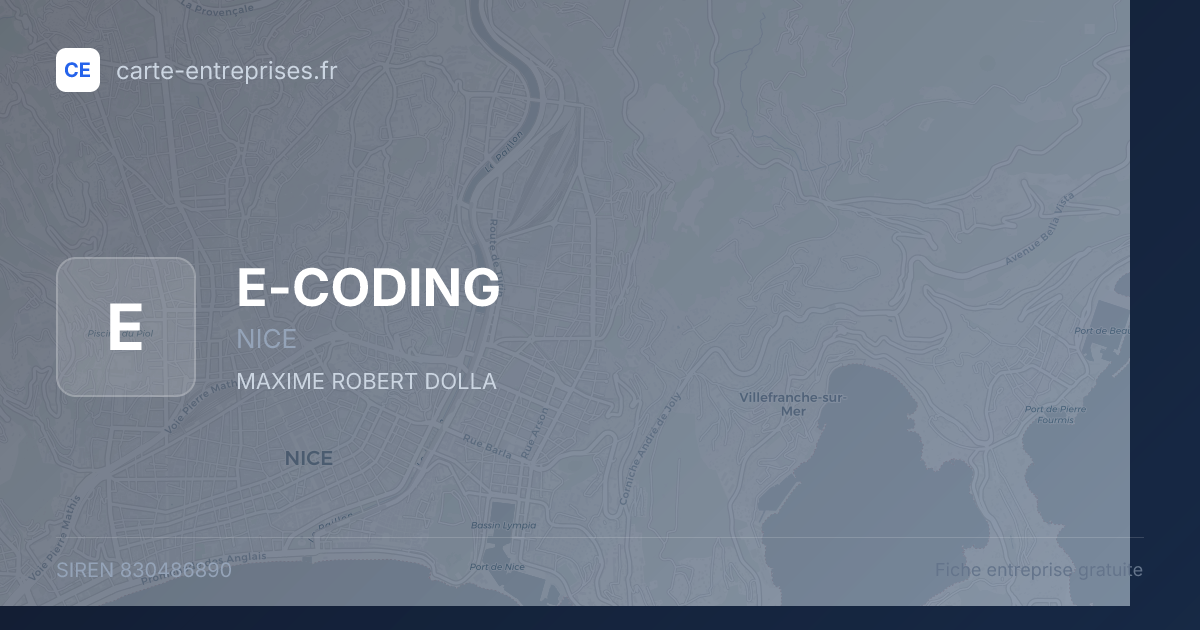 E-CODING — 830486890 — fiche entreprise