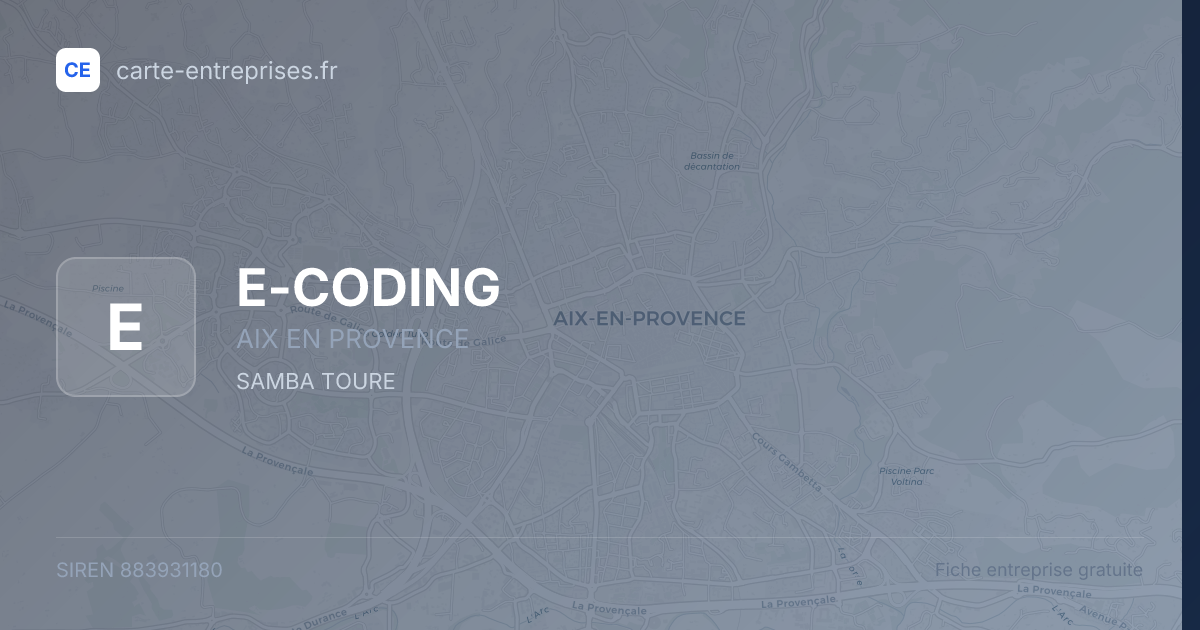 E-CODING — 883931180 — fiche entreprise