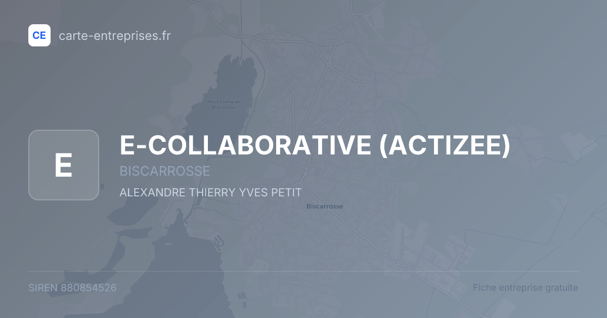 E-COLLABORATIVE (ACTIZEE) — 880854526 — fiche entreprise