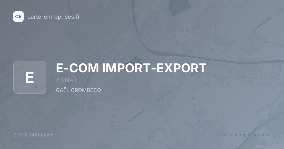 E-COM IMPORT-EXPORT — 941093858 — fiche entreprise