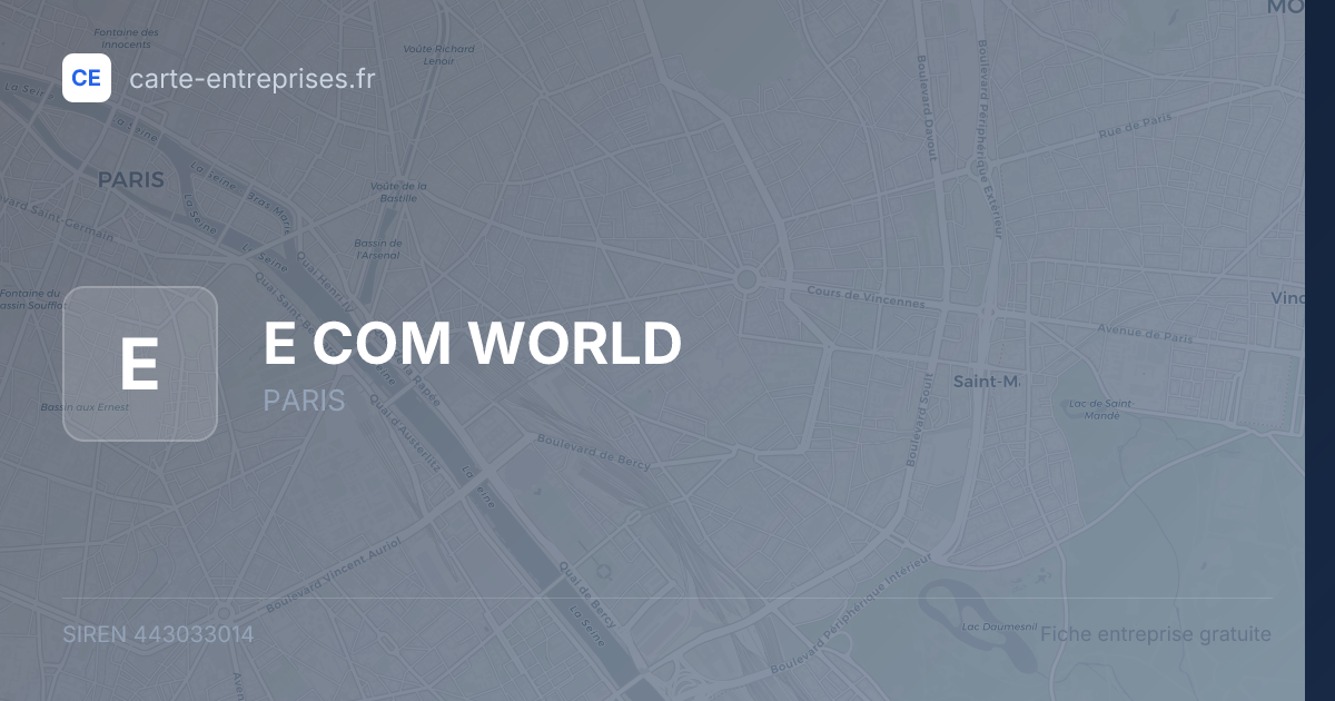 E COM WORLD — 443033014 — fiche entreprise