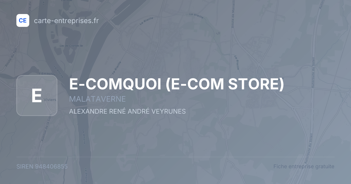 E-COMQUOI (E-COM STORE) — 948406855 — fiche entreprise