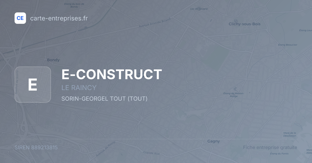E-CONSTRUCT — 889213815 — fiche entreprise