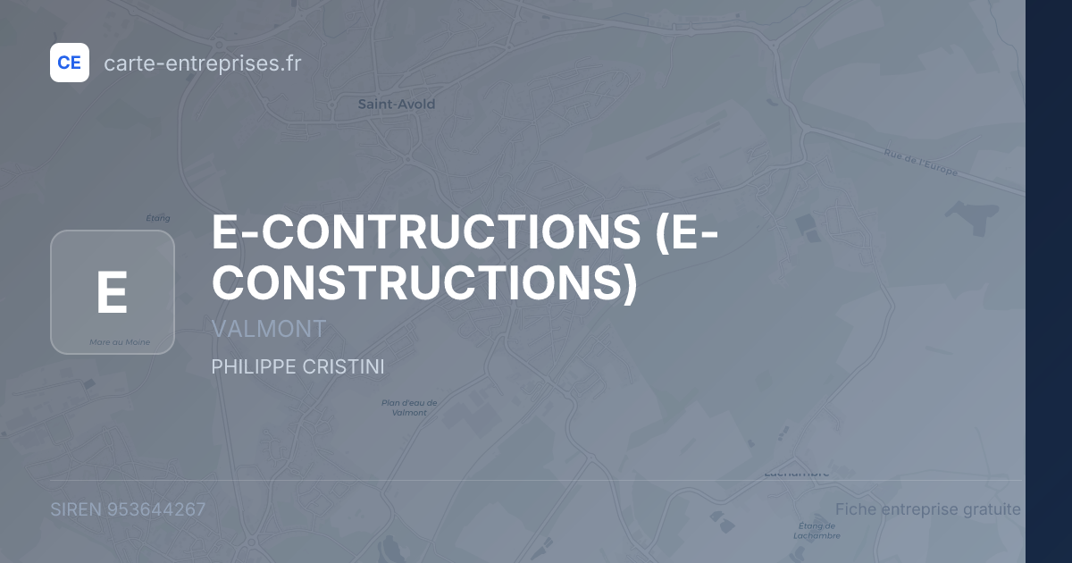 E-CONTRUCTIONS (E-CONSTRUCTIONS) — 953644267 — fiche entreprise
