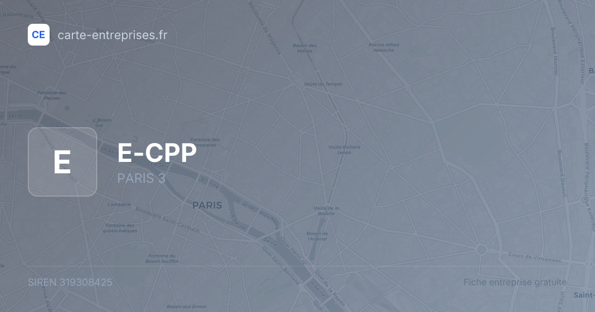 E-CPP — 319308425 — fiche entreprise