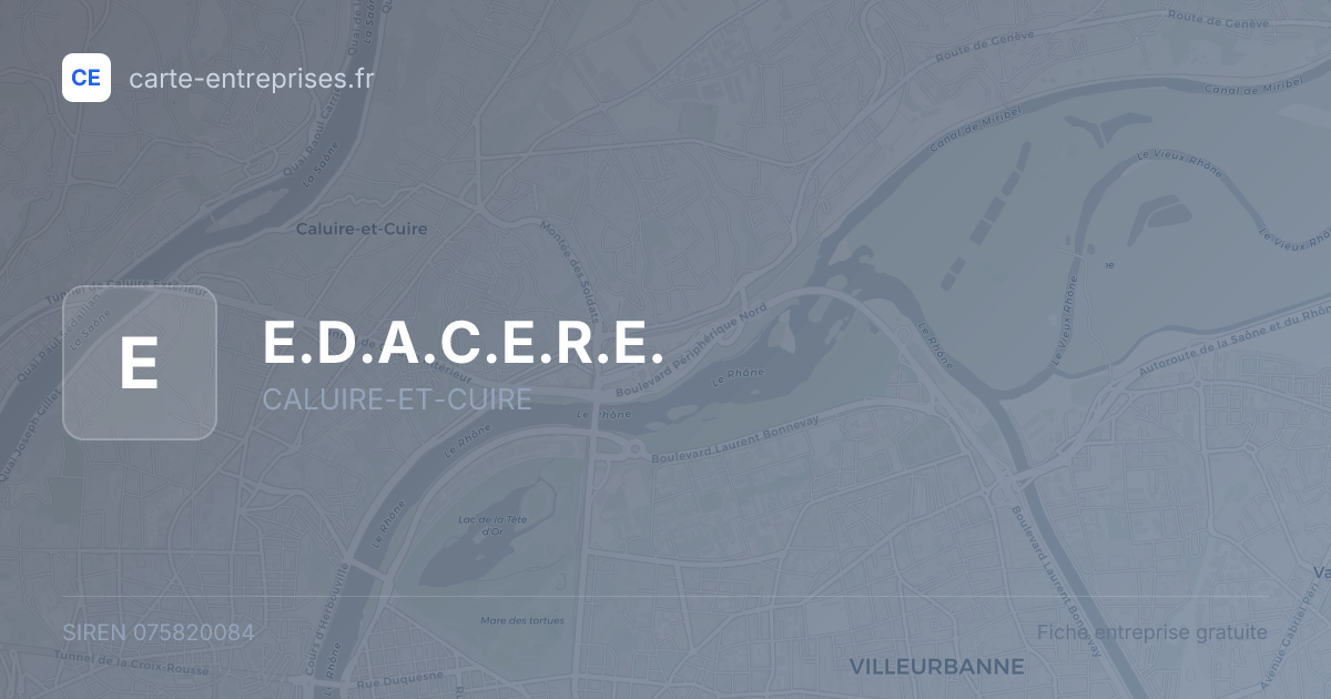 E.D.A.C.E.R.E. — 075820084 — fiche entreprise